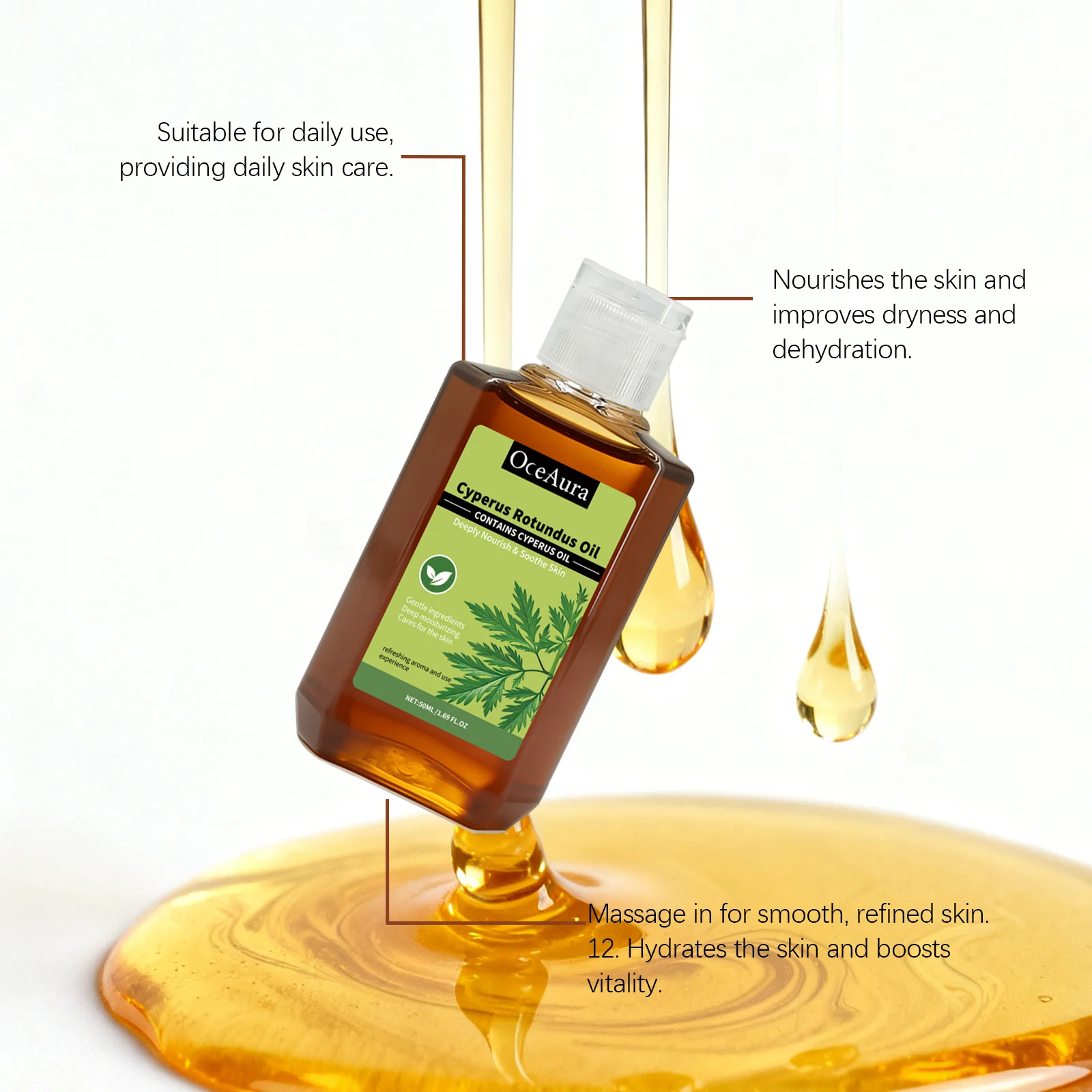 Relaxing Body Massage Oil Moisturizing Soothing Firming Brightening Dry Skin Repair Softening Relieve Stress Nourishing Body Oil