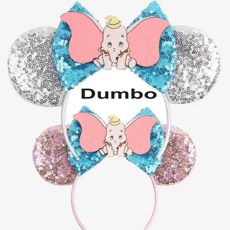 

Cute Little Flying Elephant Ears Hair Bands For Girls Sequins Bow Dumbo Disney Headband Kid Hair Accessories Women Carnival Gift