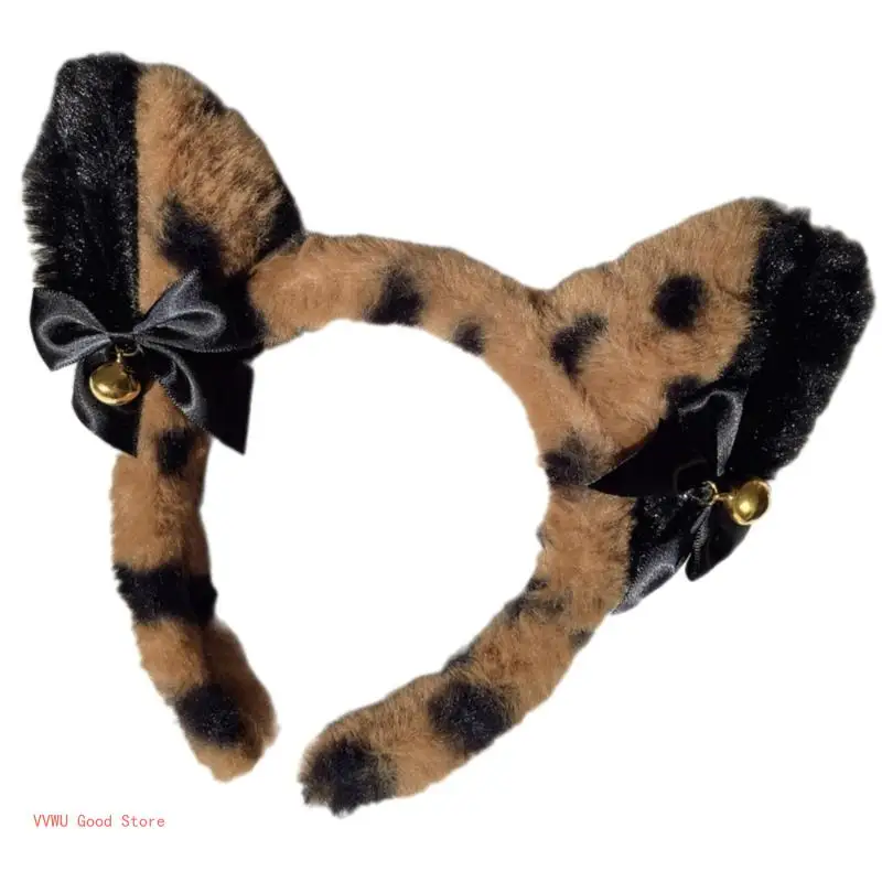 Fashionable Plush Cats Ear Headpiece With Bells Headband Hair Decoration Great For Photoshoots And Event