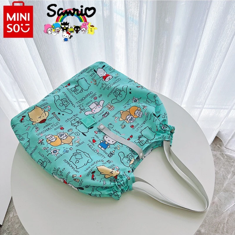 Miniso Sanrio-bolsa de viaje de gran capacidad, bolso de viaje de corta distancia, portátil y respetuoso con el medio ambiente