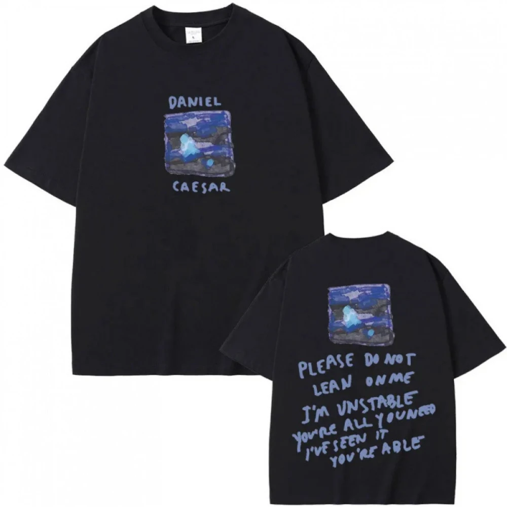 Rapper Daniel Caesar Graphic Print Men's Casual T-Shirt Graphic Short Sleeve Men's T-shirts for Summer Unisex All-Season