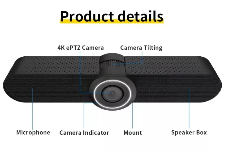 Portable Screen Sharing 4K  Presentation System Android Video Bar Conferencing  Wireless Transmitter and Receiver Kit