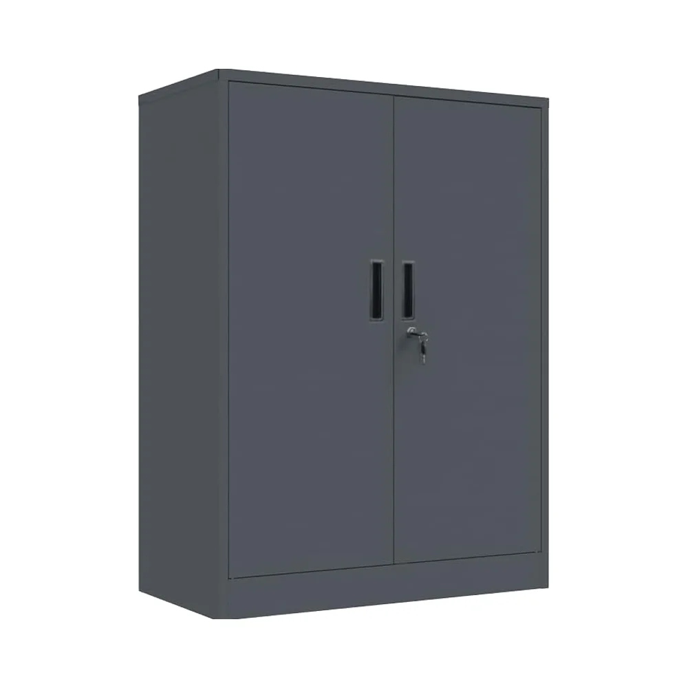#￥forJINFENG Modern Commercial Use Lockable Metal Filing Cabinet 2 Adjustable Shelves (90x80x40cm) OfficeGarageLiving Room Henan