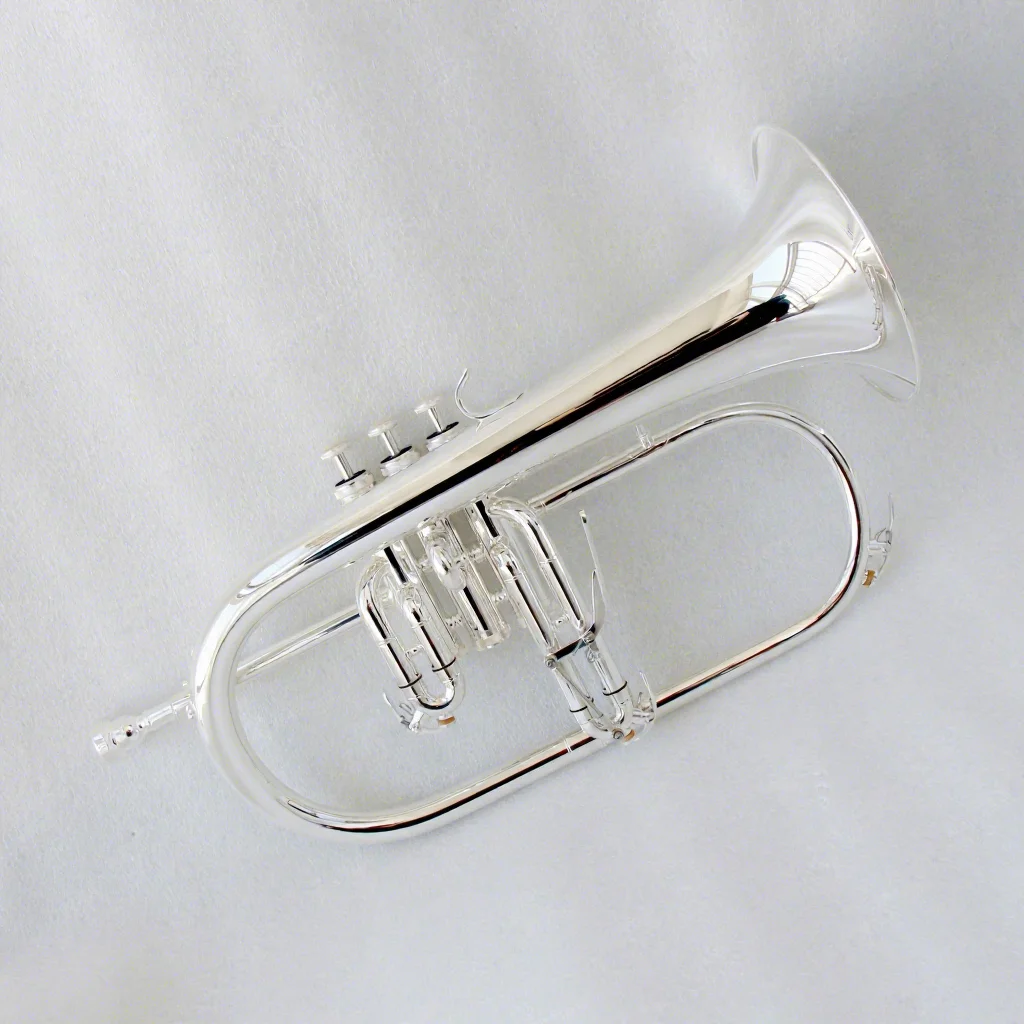 High Quality Professional Flugelhorn Trumpet Silver Plated Brass Bb Flugelhorn Instrument