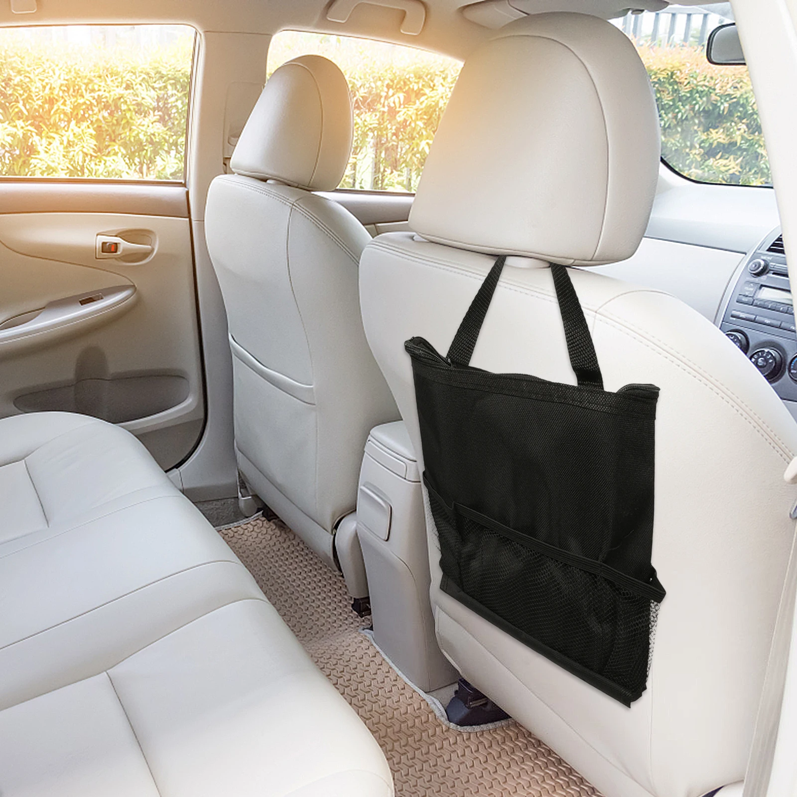 

2 pcs Car Cooler Tote Insulated Oxford Cloth Leakproof Cooler Bag Aluminum Foil Interior Wide Opening Detachable Strap For