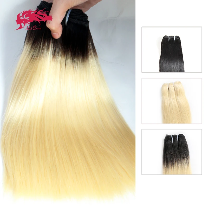 Straight Mink Human Hair Bundle Unproccessed Raw Virgin Human Hair Blond Color One Donor Hair Ombre Blond Raw Virgin Human Hair