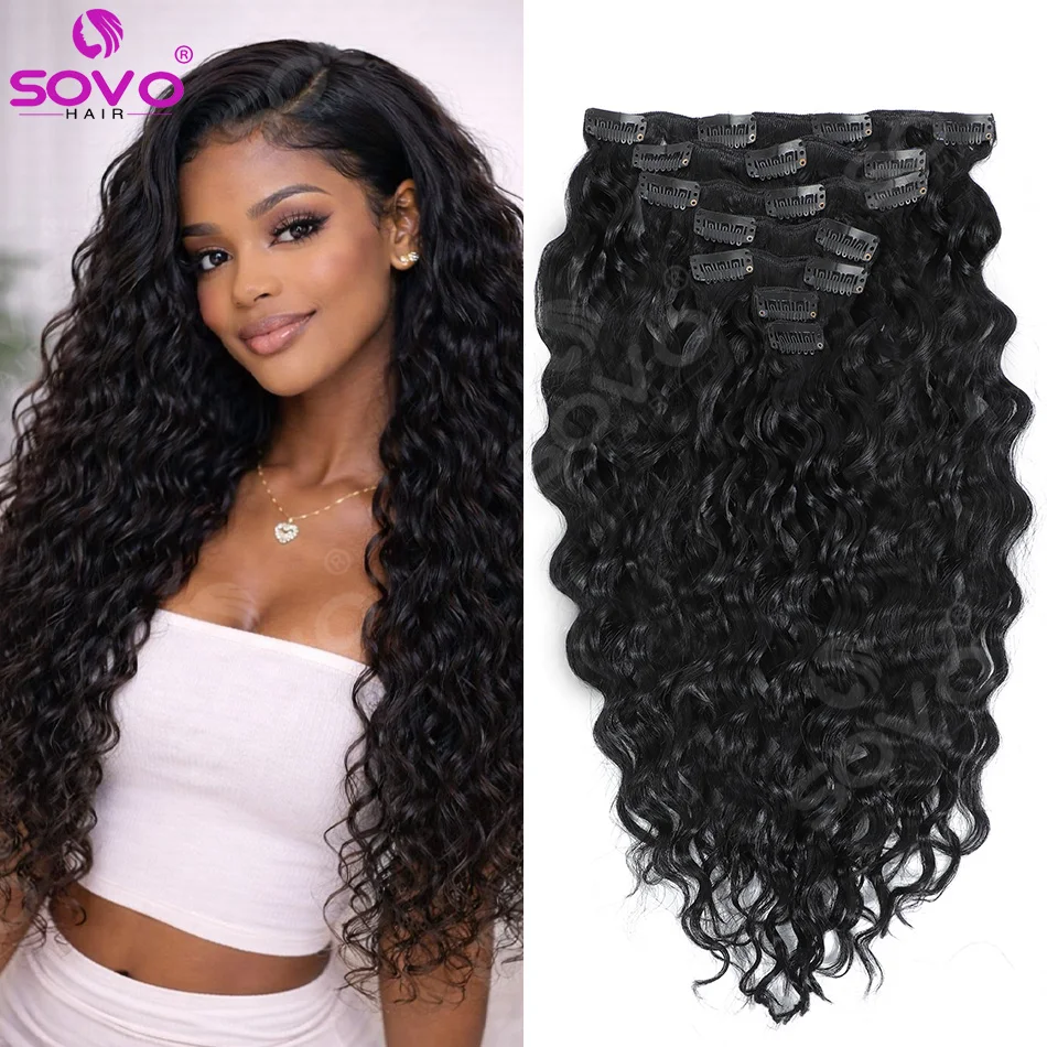 water-wave-clip-in-human-hair-extensions-natural-black-1-double-weft-thick-soft-for-black-women-18-inch-120g-real-remy-hair