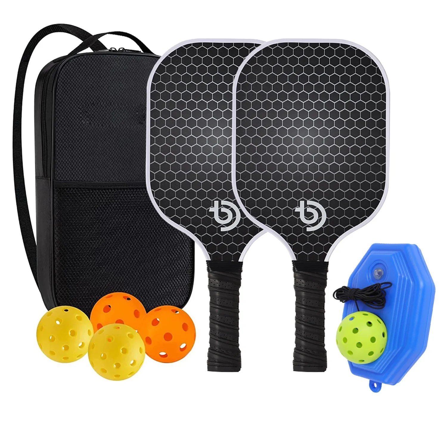 Pickleball Paddle Glass Carbon Fiber Frosted Surface Spot&Control&Power Anti-slip Grip