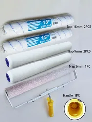 18inch Paint Roller Brush set for Wall Decorative pro 46cm Nap 6mm1pc+9mm 2pc+18mm 2pc+Handle 1pc Painting Handle Tool kit