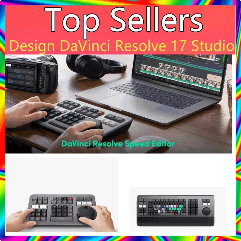 Blackmagic Design DaVinci Resolve 17 Studio with Speed Editor (Activation Card) Editing Keyboard New