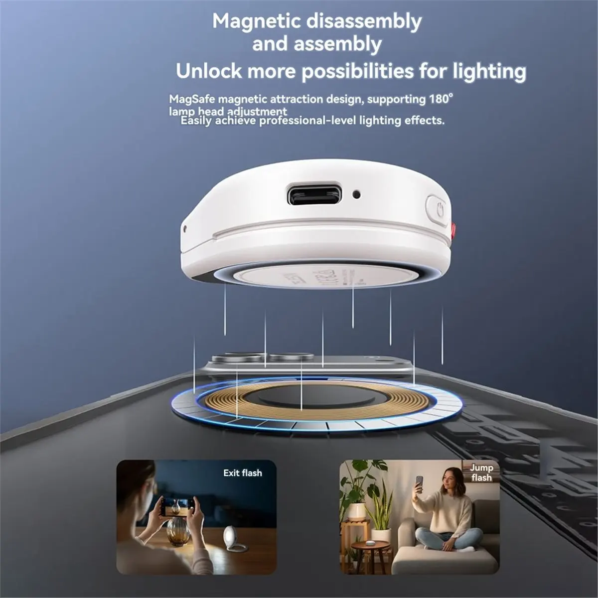 

Portable Magnetic Mobile Phone Selfie Fill Light, Rechargeable Phone Selfie Light for