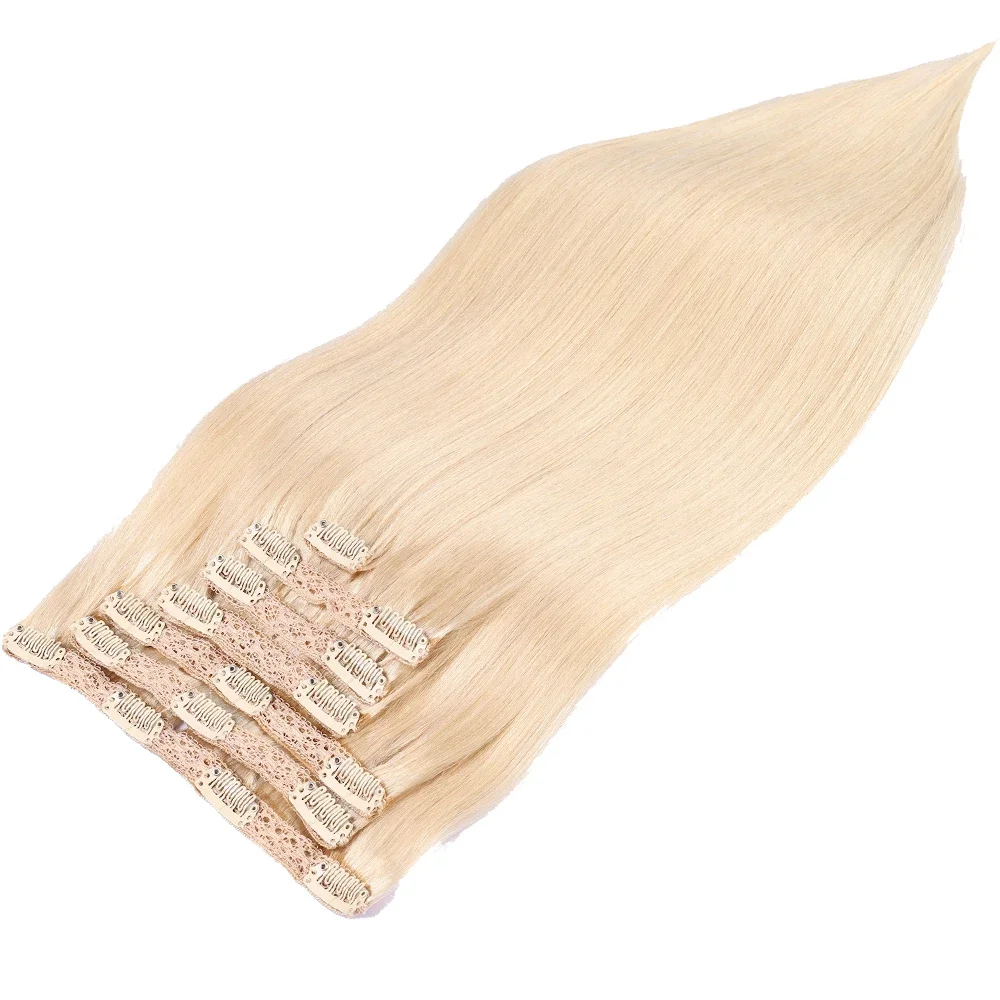 DIYOMO Natural Black Straight PU Clip-In Hair Extensions 100% Human Hair 116g/Set 7 Seamless Invisible Wefts for Women