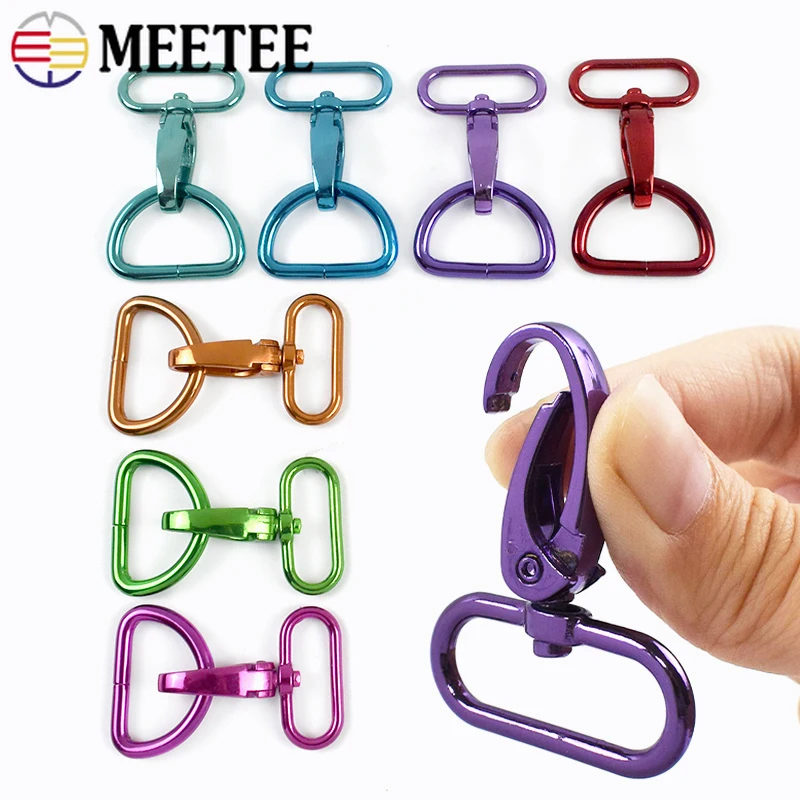 

5/10Pcs 20/25/32/38mm Metal Buckles Bag Strap Swivel Carabiner Clip Clasp Pet Collar D Ring Snap Hook DIY Hardware Accessories