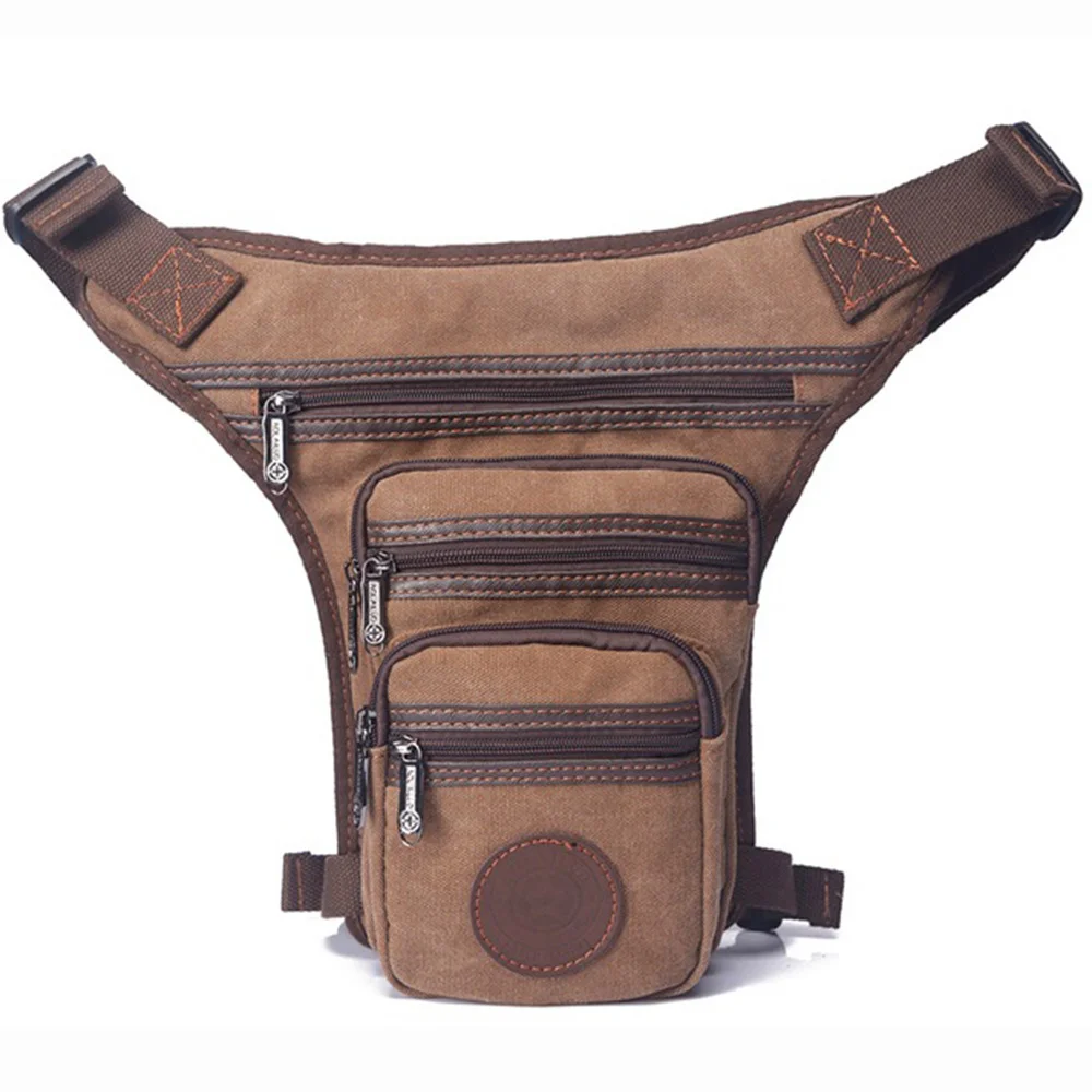 High Quality Canvas/Nylon Men Drop Leg Fanny Bag Military Waist Pack Belt Hip Bum Purse Shoulder Crossbody Messenger s