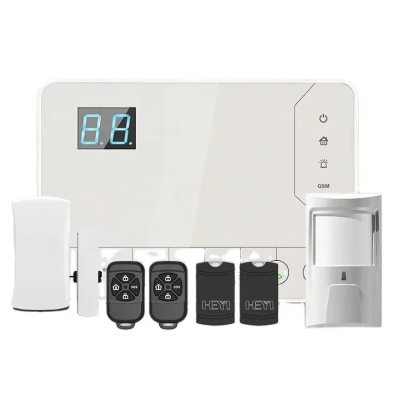 Home Alarm APP Control HEYI-H5, Low Price China Home Burglar Security Alarm System,+RFID Card Security System