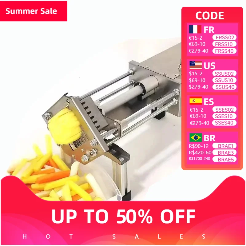 

8mm 10mm 12mm 15mm Vegetable Cutting Machine Electric Potato Chips Cutter 110V 220V