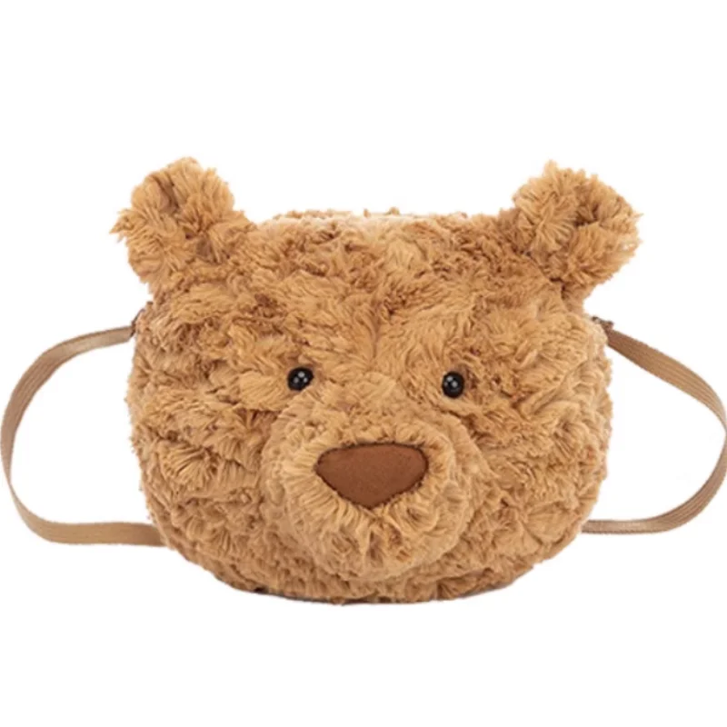 Sac à dos d'ours en peluche de Barcelone, sac de tête d'ours en peluche de dessin animé super mignon, sac de beauté au beurre, jouet en peluche pour étudiant féminin, nouveau, 2025