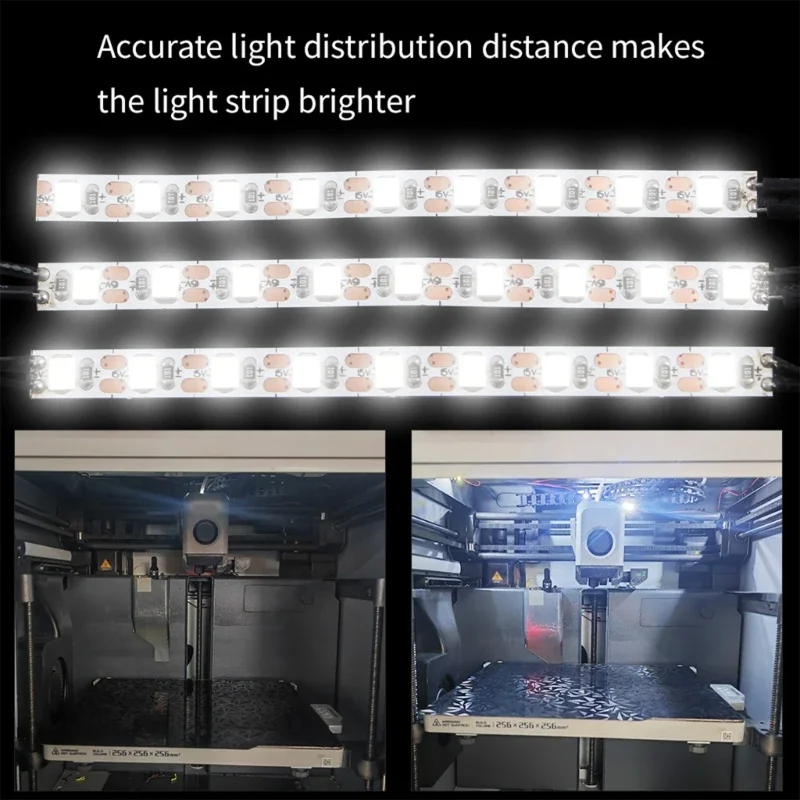 3D Printer Accessories LED Light Bar Strips Long LED 3D Printer Lights Bar for Bambu Lab X1/P1P 3D Printer Accessories