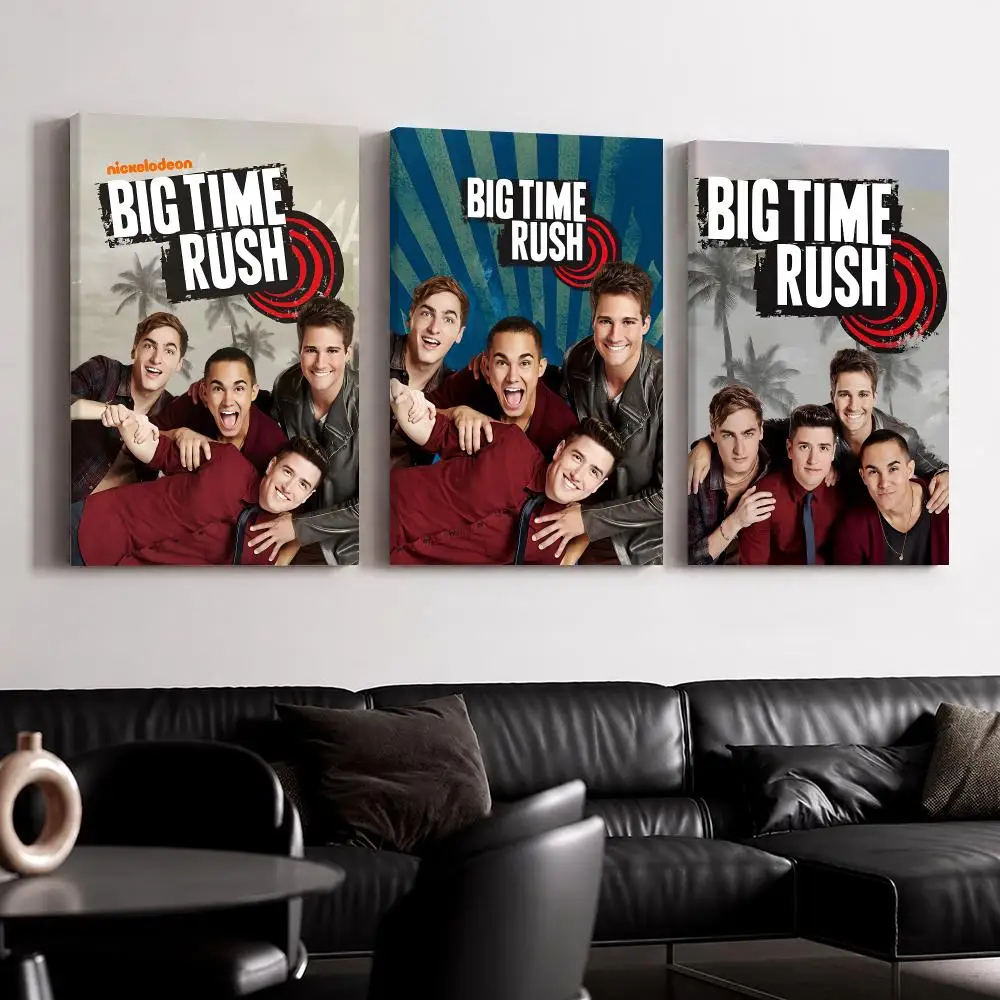 Music Groups B-Big Time Rush Framed Wall Painting Ready to Hang Canvas Wall Art Poster for Bedroom Living Room Home Decor Gift