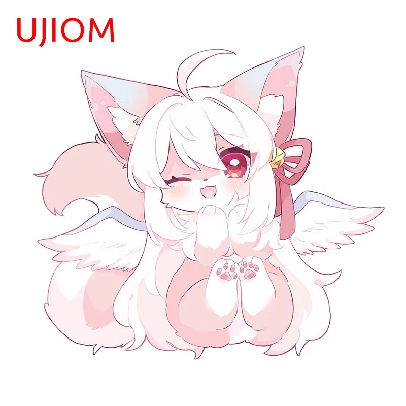 UJIOM For Furry Pink Wolf Female Wall Stickers Bedroom Waterproof PVC Decals Living Room DIY Wardrobe Bathroom Decoration