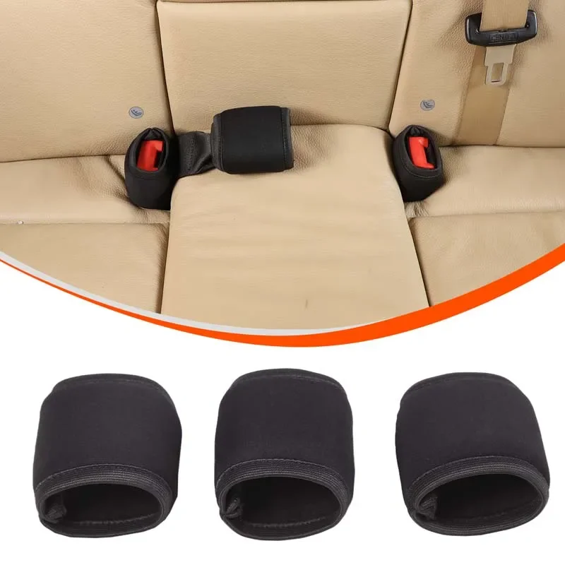 

For BMW 3 Series E90 2005-2012 Cloth Black Car Rear Seat Belt Base Protective Cover Sticker Car Interior Accessories 3pcs