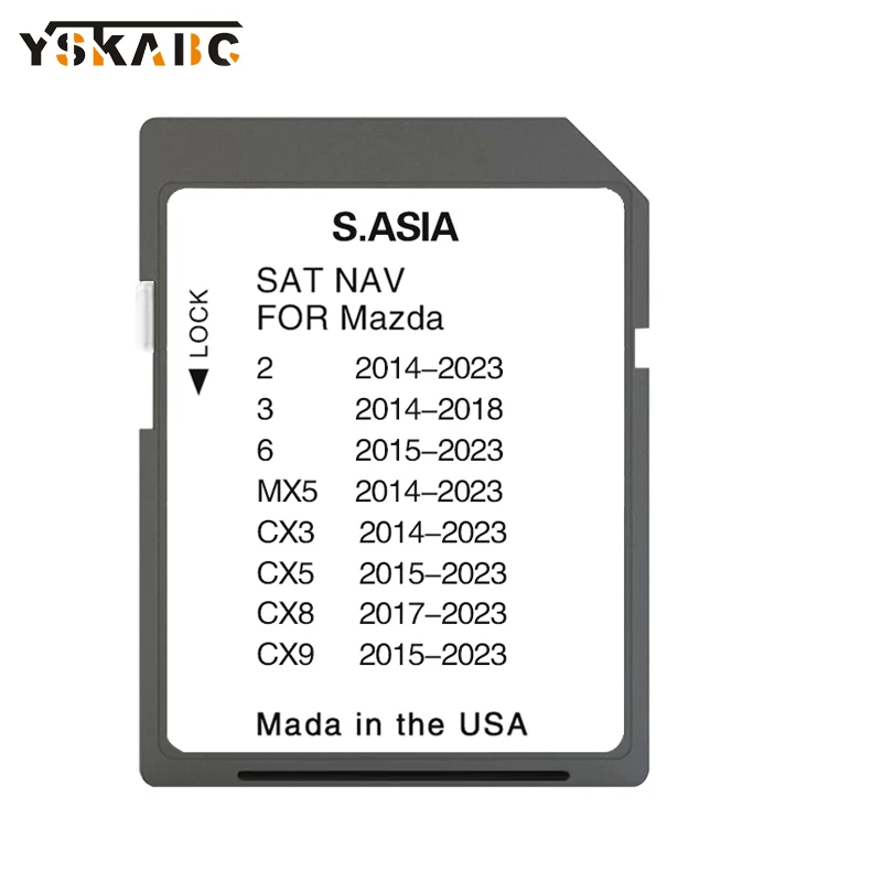 2023 for Mazda Connect1 system Navigation SD Card Update South Asia Map GPS for Mazda 2/3/6/MX5/CX3/CX5/CX8/CX9 Vehicle Sat Navi