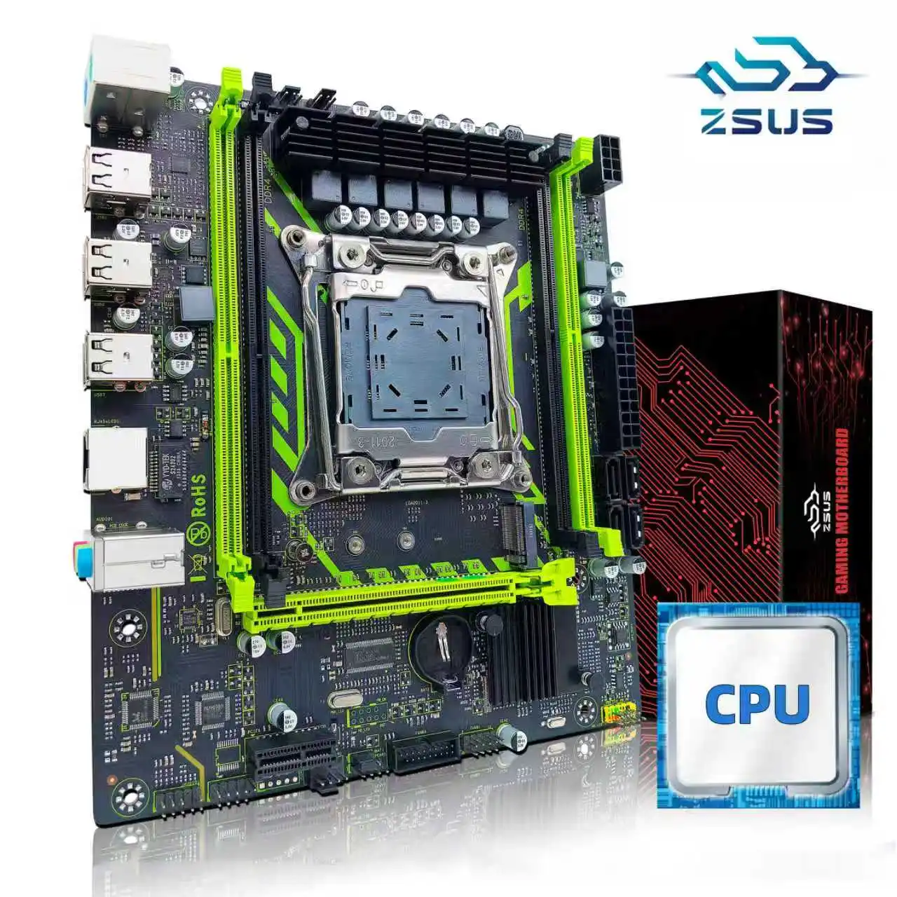

Комплект материнской платы ZSUS X99-8D4 с процессором LGA2011-3 Xeon E5 2650 V4 2630 V4 DDR4NVME M.2 SATA