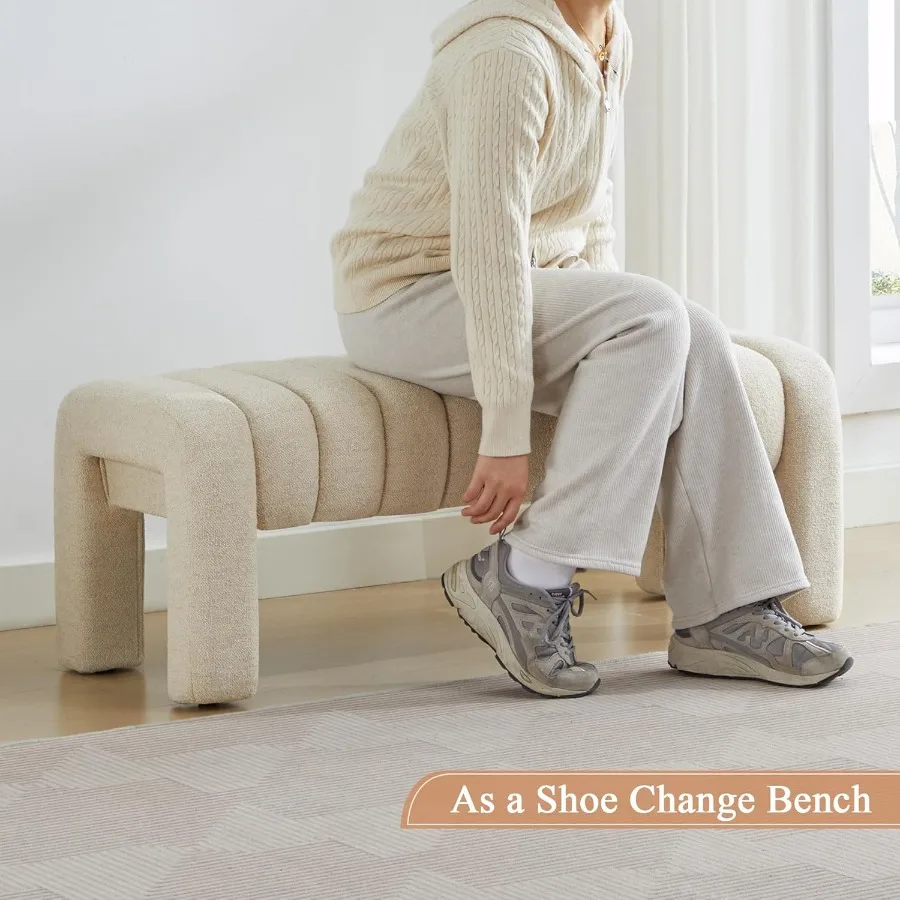 43 نهاية السرير Beh مدخل الكتان الحديث Beh مقعد عثماني منجد مع تغطية كاملة من الأقمشة العثمانية لغرفة النوم وغرفة المعيشة