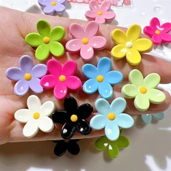 20Pcs Kawaii Color Flower Flatback Resin Girl Hairpin Headwear Accessories DIY Jewelry Crafts Decor Materials Scrapbooking Patch