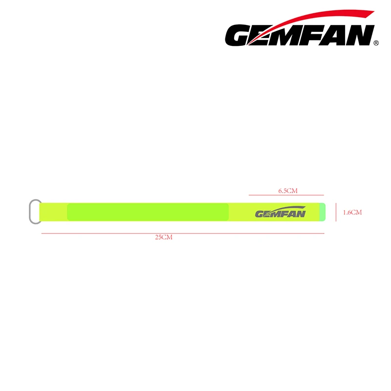 Gemfan-高強度滑り止め織りリポバッテリーストラップ、16x250mm、Fluoyellow、20x250mm、fpvフリースタイルドローン用赤、5個