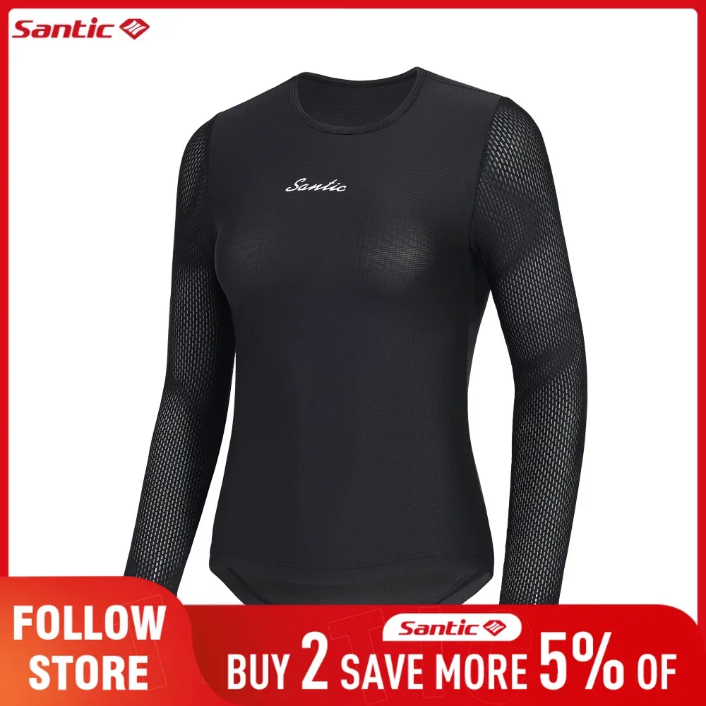 Santic Women's Cycling Jersey Long Sleeved Quick Dry Cycling Undershirt Moisture-Wicking Compression MTB/Raod Bike Base Layer