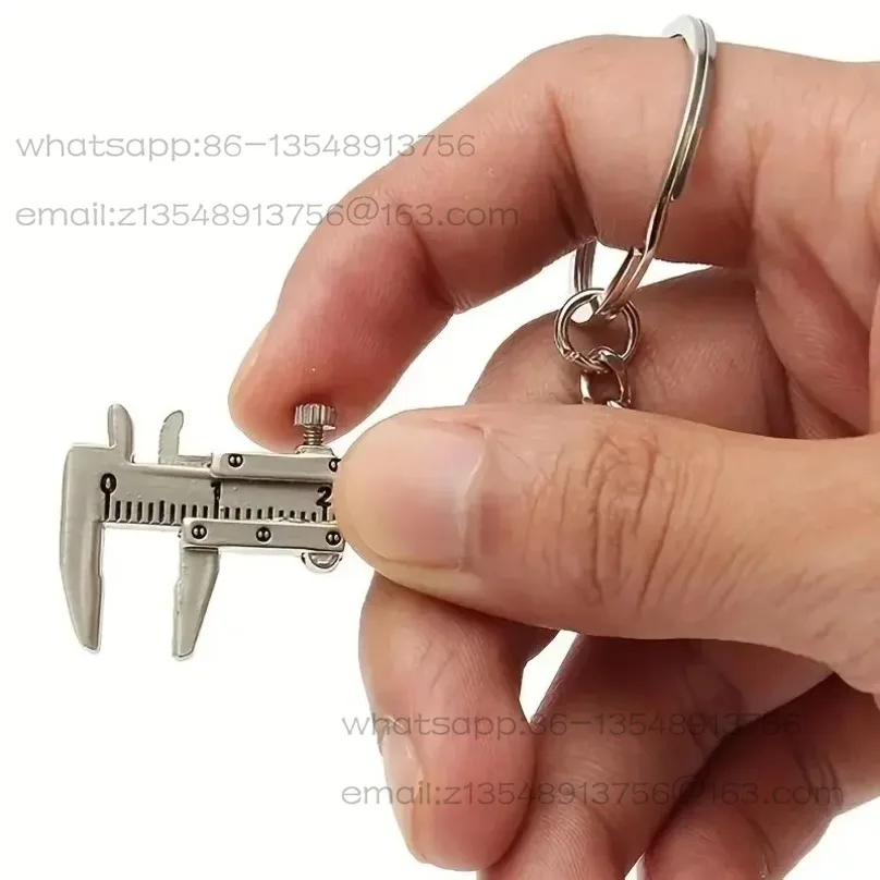 Zinc‑Alloy Mini Vernier Caliper Keychain Portable Measuring Tool Metal Pendant Gift 0-40mm