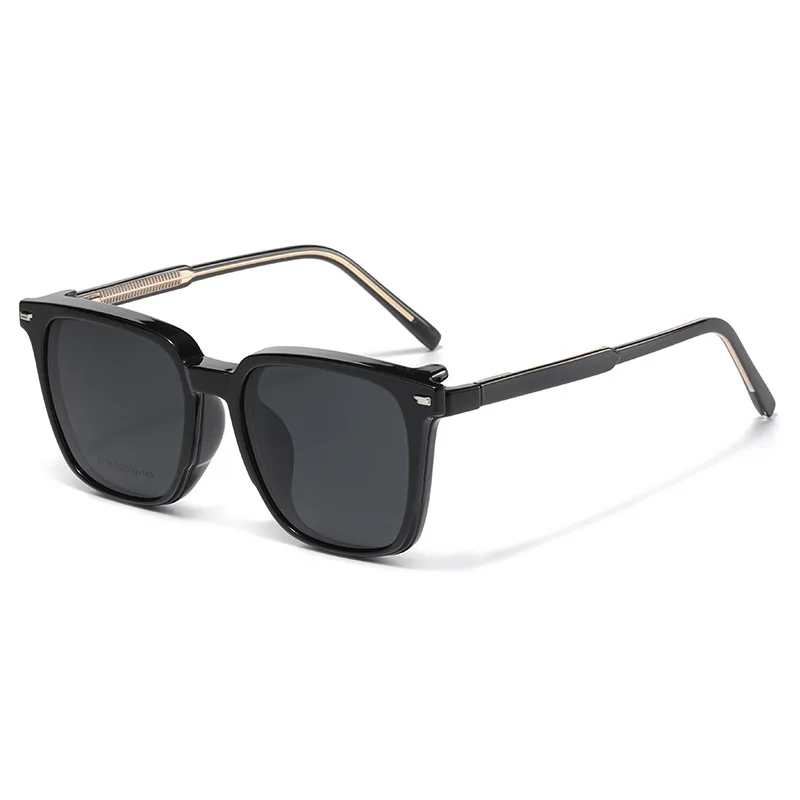 FIRADA Fashion Comfortable Magnetic Glasses Retro Square Polarized Eyewear Prescription Eyeglasses Frame For Men Women 8178-C