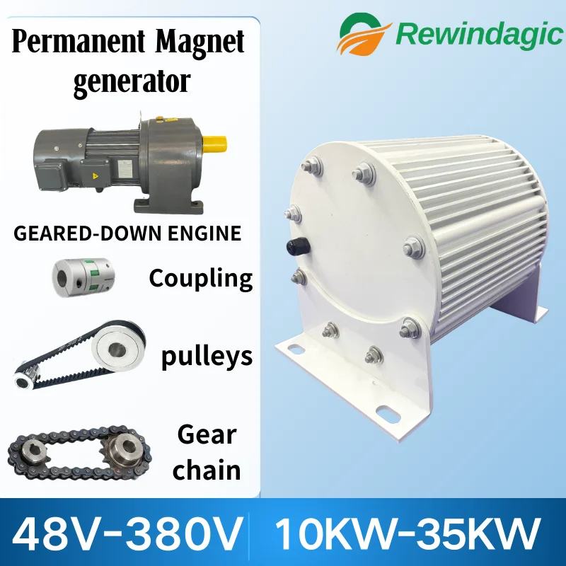 Low RPM Big power Generator 220V 380V 10KW 20KW 35KW 30KW Permanent Magnet Generator Alternative Energy For DIY high quality