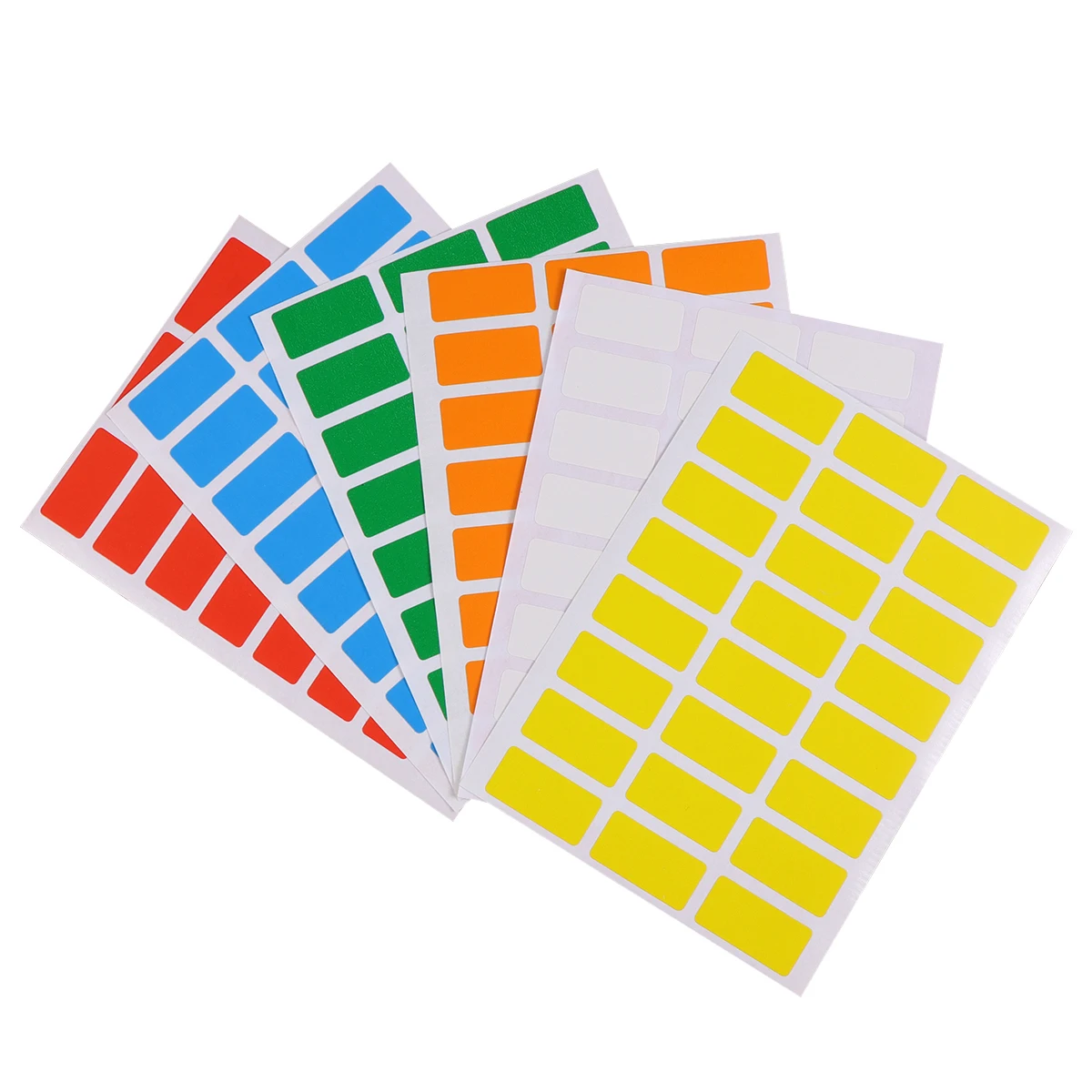 

6pcs Color Coding Stickers Rectangular Self Adhesive Labels Name Tags For Home Office School Folder Projects
