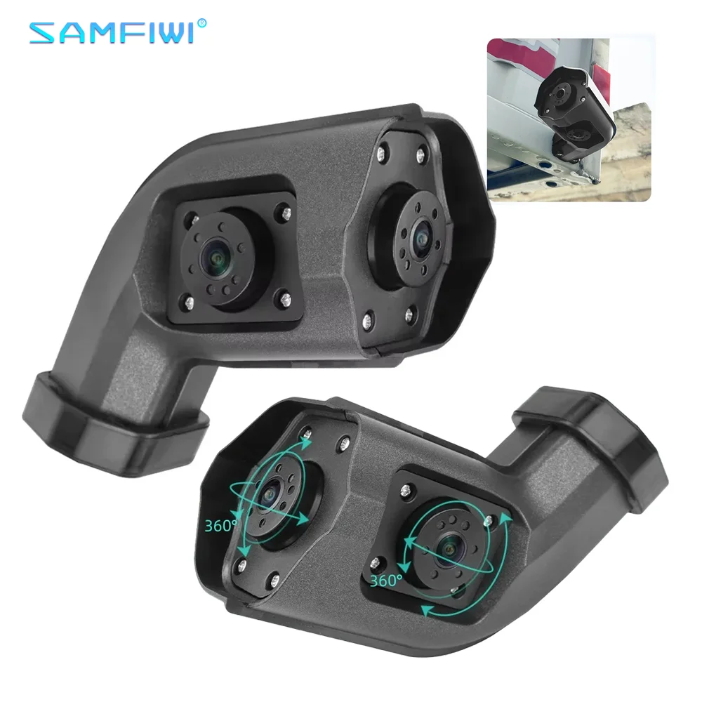 

Digital Side Mirror Camera Dual Lens 2 Ch AHD 1080P IR Night Vision for Truck Bus RV Vans Blind Spot Detection BSD Radar System