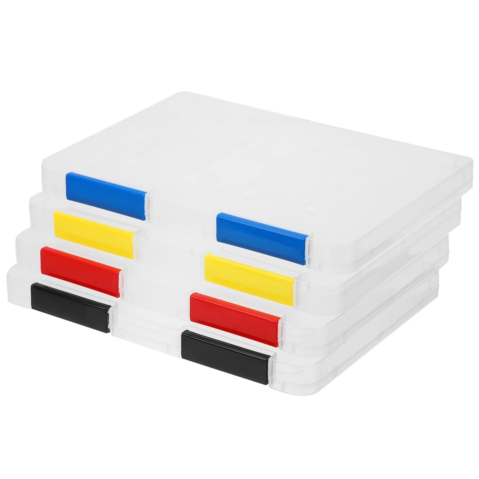 Picture 5: 4pcs File Storage Box Clear Document Organizer Stackable Transparent File Container For Office Desktop Home Use Secure