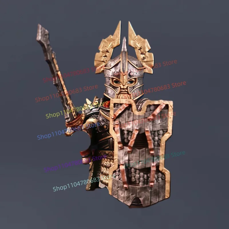 

MOC Building Block Ancient Shield Warrior Mini Figure Assembly Model Display Piece Anime Cartoon Toy Decorative Gift Collectible