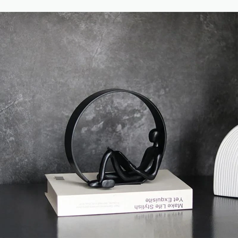 Beside Door Reader Figures Statue Ornaments Desk Decoration Resin Abstract Crafts Room Aesthetic Decor