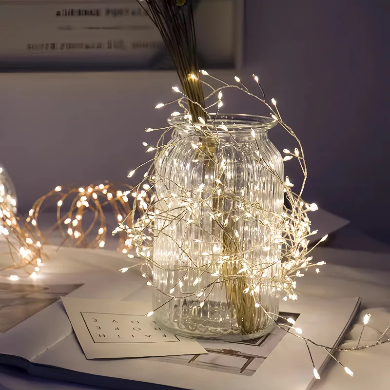 1.5/3/6M Firecracker LED String Lights Remote Control USB Fairy Lights New Year Garland Wedding Party Christmas Decoration