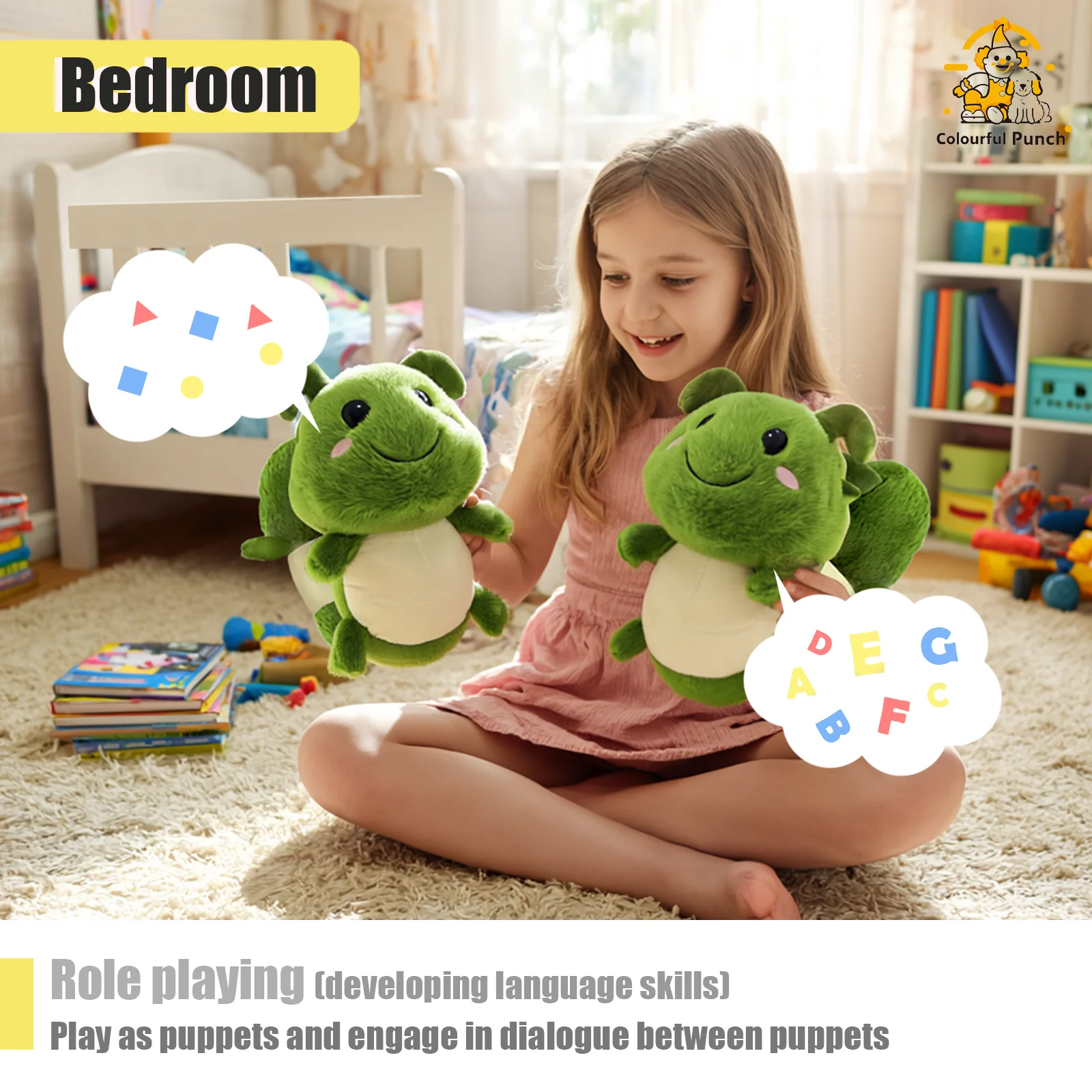 Peluche con protezione per il collo Caterpillar, giocattolo compagno interattivo per bambini piccoli e neonati