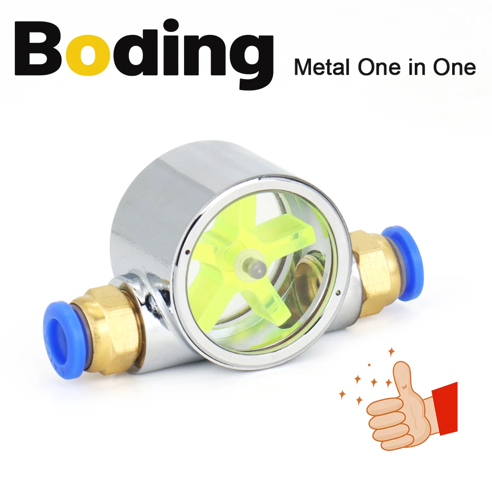 BODING-Compteur de débit d'eau, indicateur de moniteur, moteur de broche G1/4, système de chemin d'eau refroidi à l'eau connecté à un tuyau d'eau de 8mm