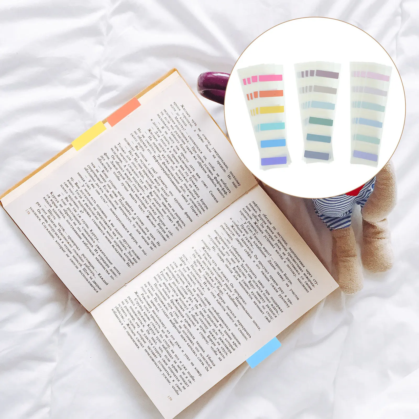 

180Pcs Color Book Tabs Sticky Annotating Reading Strips Divider Tabs for Notebooks Office School Use Reading Strips