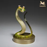 Copper Craft Chinese Cartoon Film Kung Fu Panda Animal Figurines Master Viper Statue Ornament Desktop Decor Art Collection Gift