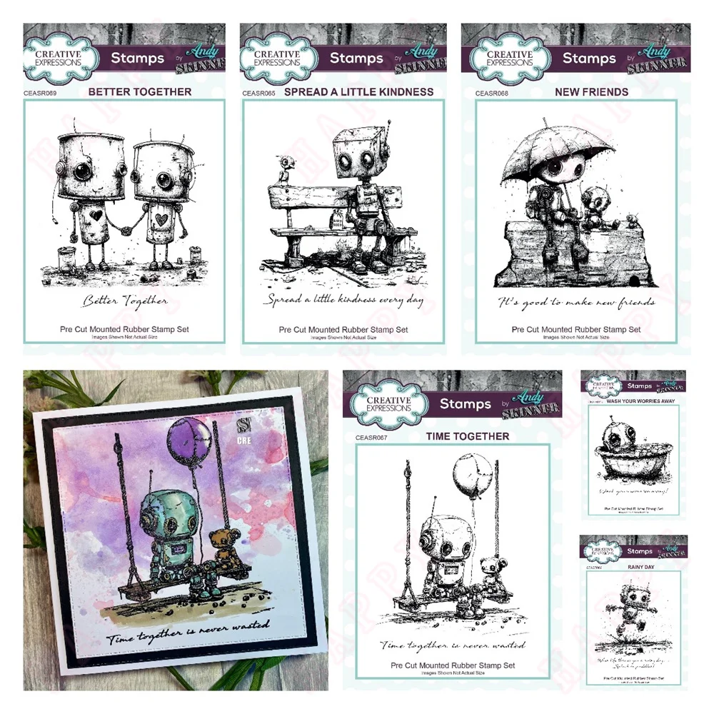 Stamp New 2024 Botology New Friends Silicone Stamps DIY Robot Scrapbooking Diary Decoration Embossed Paper Card Craft Template