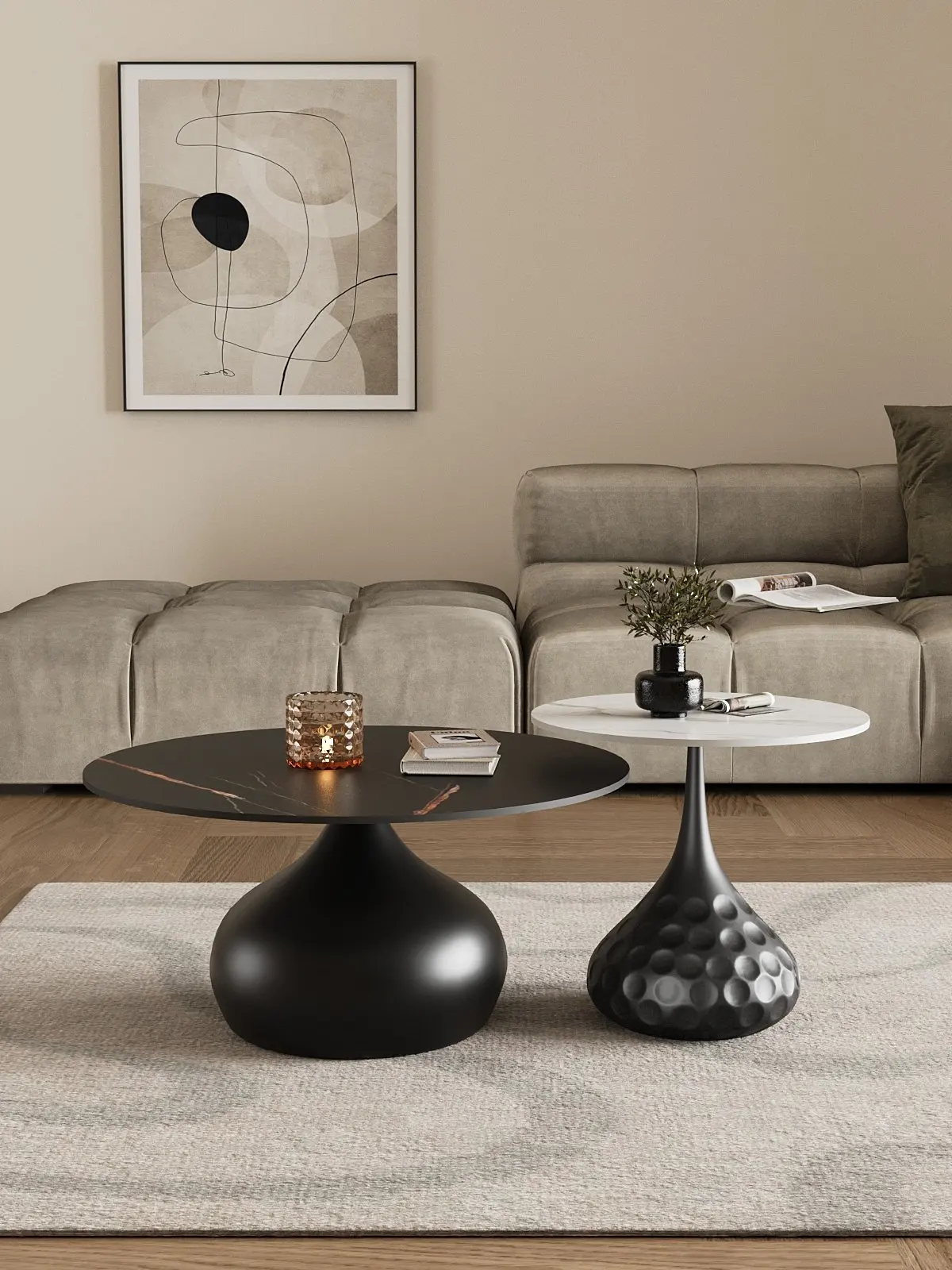 Luxury Glamour Coffee Tables Modern Aesthetic Living Room Round Coffee Tables Glam Premium Tavolino Da Salotto House Accessories