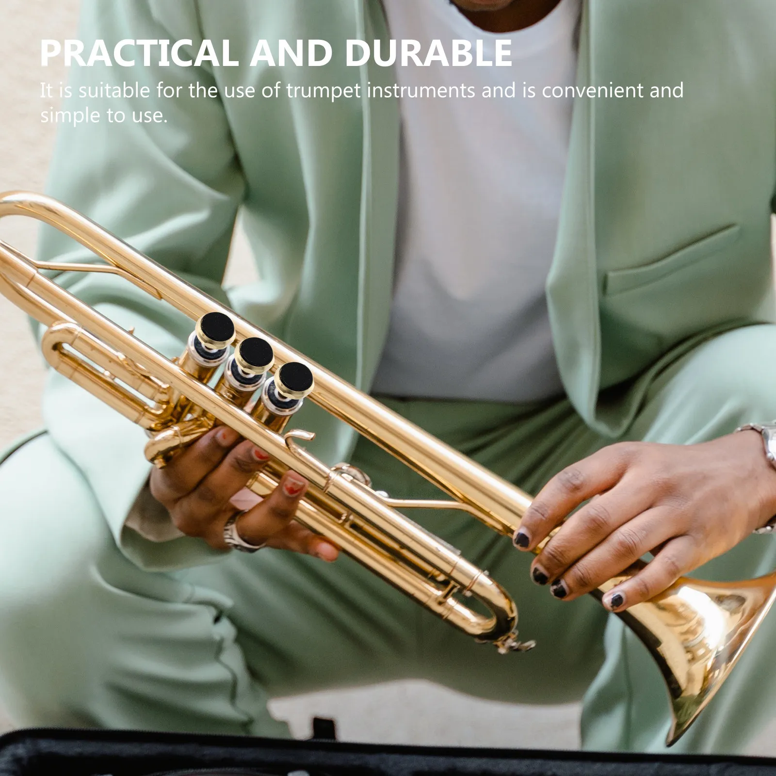 

Gold Trumpet Button Buckle Copper Material Piston Button Snap Easy Use Press Cover Musical Instrument Accessories