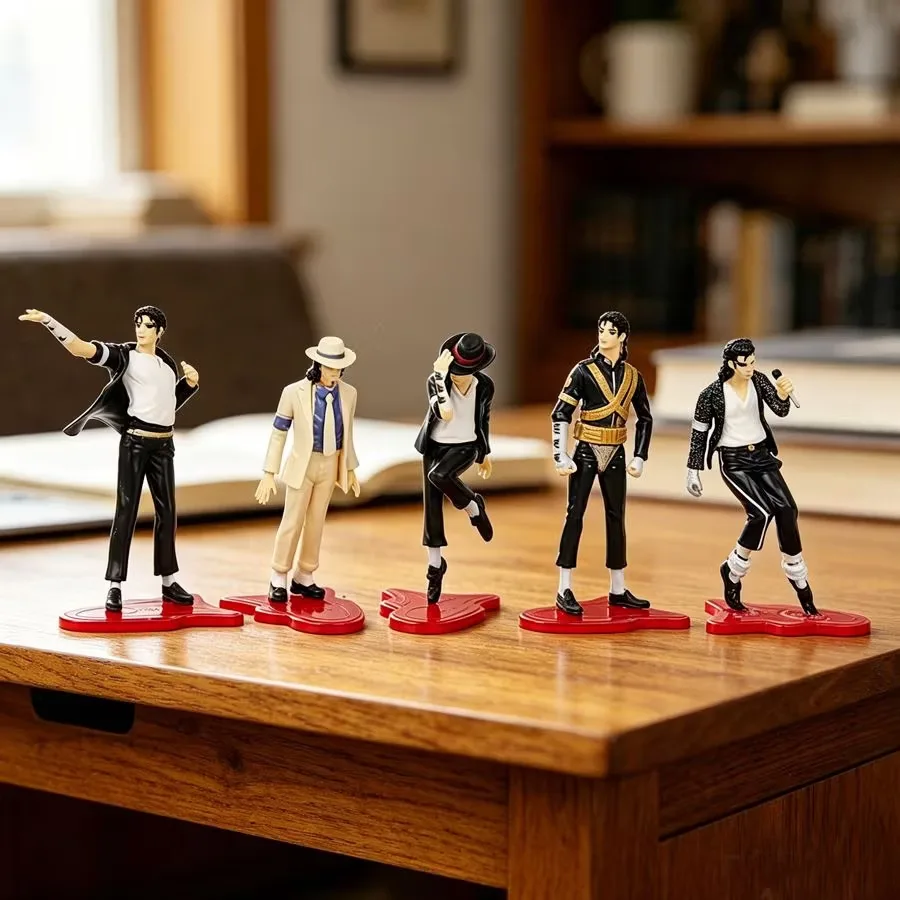 En stock 5 piezas/set Michael Jackson Superstar Spacewalk Figuras de Anime de Dibujos Animados Colección de Juguetes Modelo Muñeca de PVC Adornos