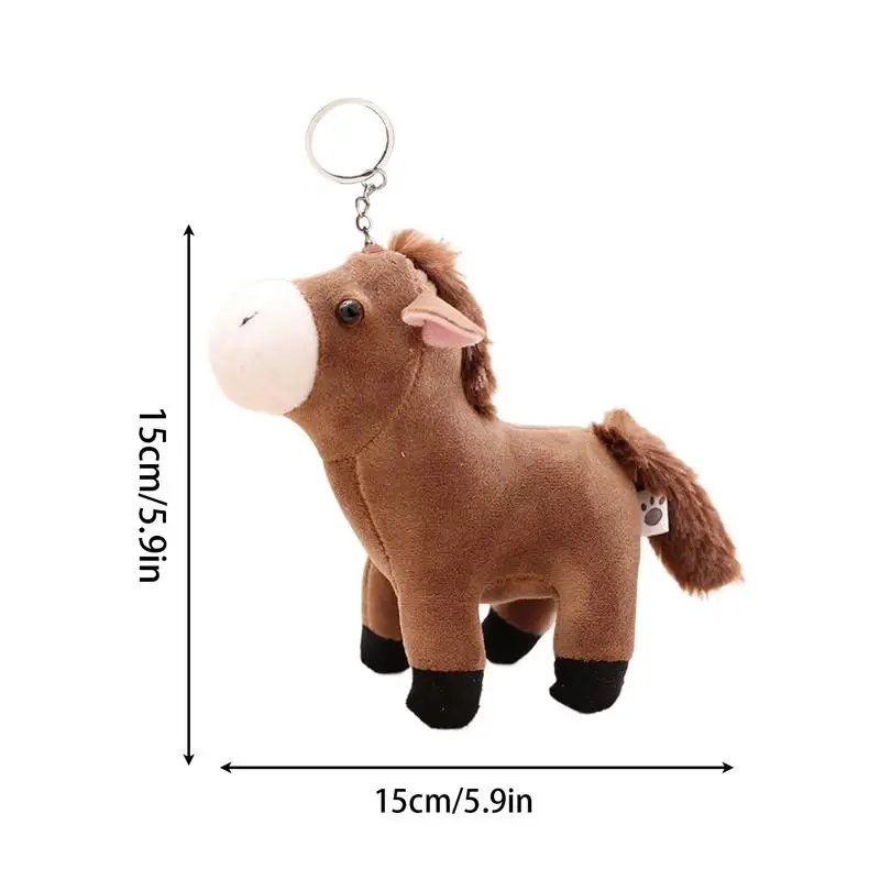 น่ารักการ์ตูนตุ๊กตาม้าตุ๊กตาสัตว์น่ารัก Little Horse พวงกุญแจสาวกระเป๋าจี้ Keyring ของขวัญวันเกิดสําหรับเด็ก