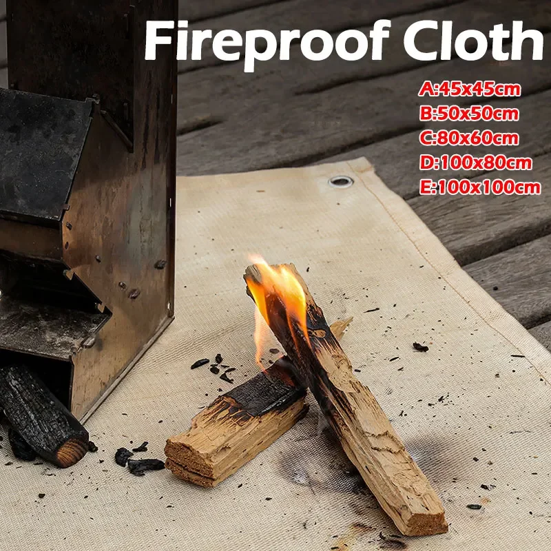 

1PC Camping Fireproof Cloth Flame Retardant Insulation Mat Blanket Glass Coated Heat Insulation Pad Outdoors Picnic Barbecue